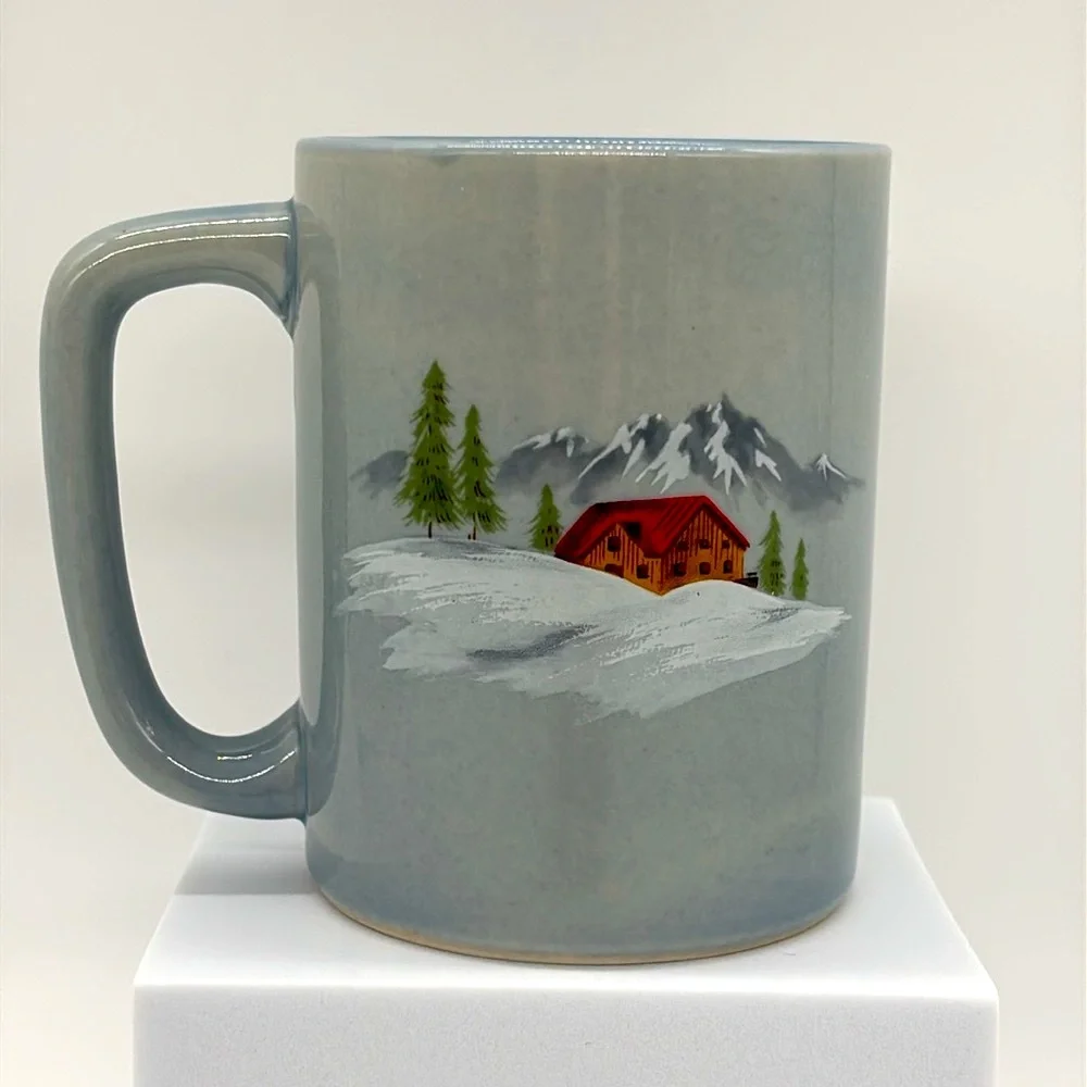 Vintage Set Of 5 Otagiri Japan Skier Design Coffee Mugs